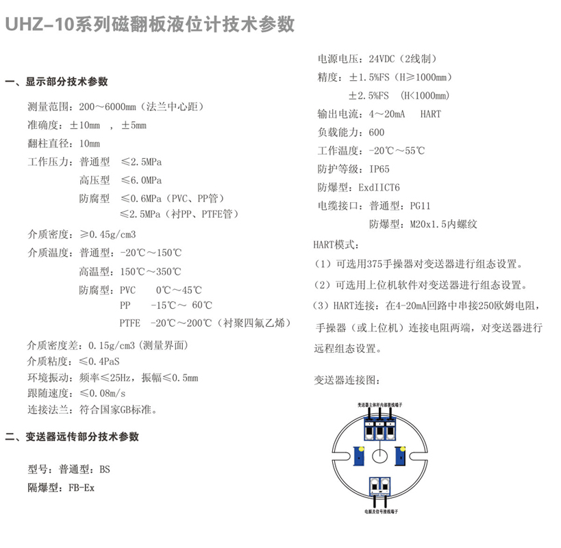 頂裝式磁翻板液位計(jì) UHZ-10B(圖1) 頂裝式磁翻板液位計(jì) UHZ-10B(圖1)